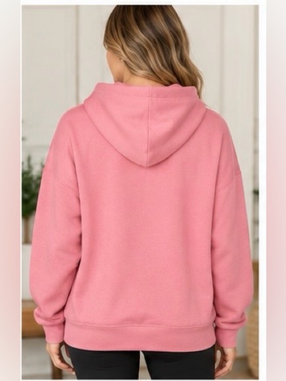Zenana Outfitters Rose Pink Pullover Hoodie Soft Scuba Fabric NWOT - Picture 3 of 10
